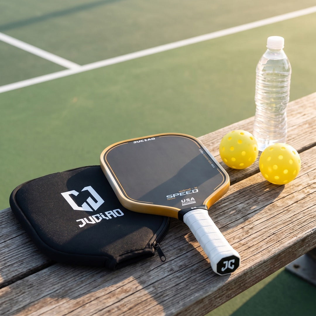 JUCIAO Speed X pickleball paddle - 05 courtside bench